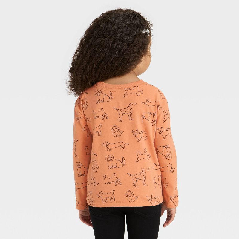 slide 2 of 3, Toddler Girls' Long Sleeve T-Shirt - Cat & Jack™ Brown 2T, 1 ct
