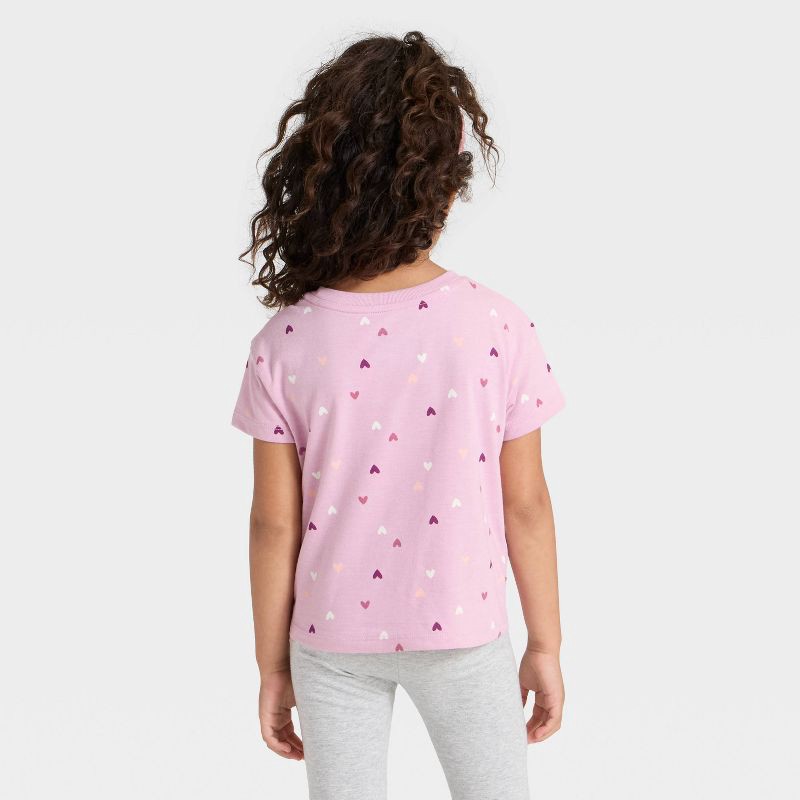 slide 2 of 3, Toddler Girls' Short Sleeve Relaxed T-Shirt - Cat & Jack™ Lavender 12M, 1 ct