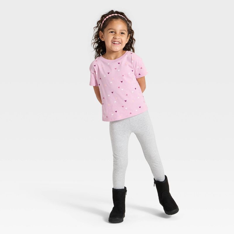 slide 3 of 3, Toddler Girls' Short Sleeve Relaxed T-Shirt - Cat & Jack™ Lavender 12M, 1 ct