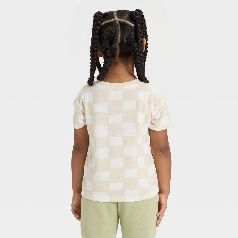 slide 2 of 3, Toddler Girls' Short Sleeve Relaxed T-Shirt - Cat & Jack™ Beige 5T, 1 ct