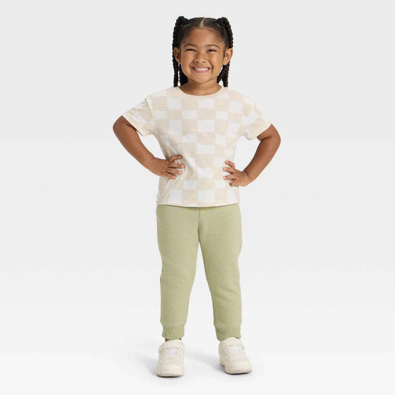 slide 3 of 3, Toddler Girls' Short Sleeve Relaxed T-Shirt - Cat & Jack™ Beige 5T, 1 ct