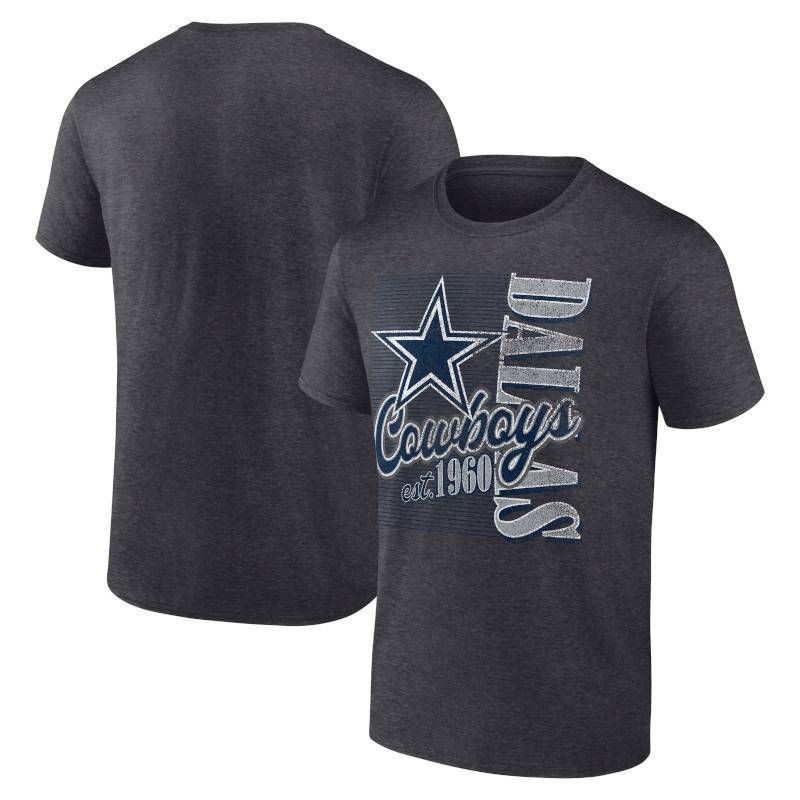 slide 3 of 3, NFL Dallas Cowboys Men's Charcoal Heathered Short Sleeve T-Shirt - M, 1 ct