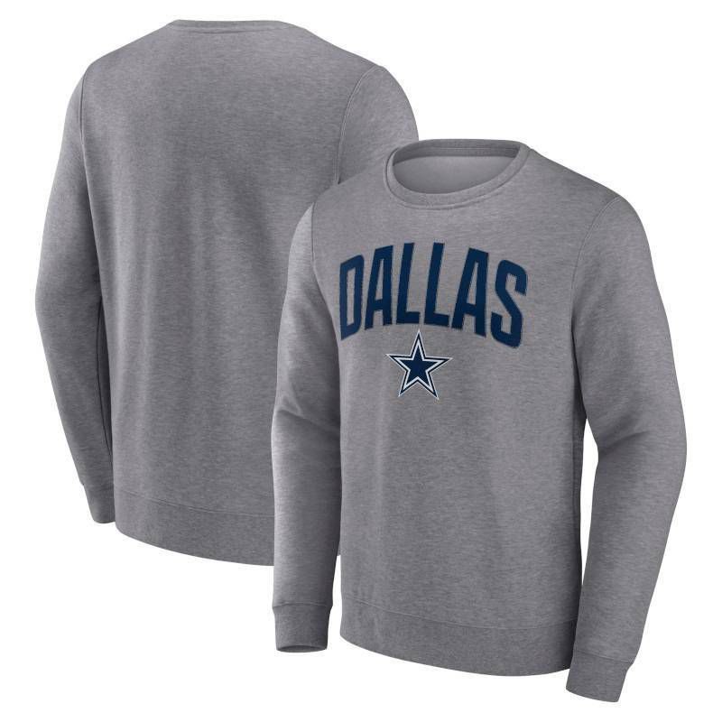 slide 3 of 3, NFL Dallas Cowboys Men's Gray Long Sleeve Crew Fleece Hoodie - M, 1 ct