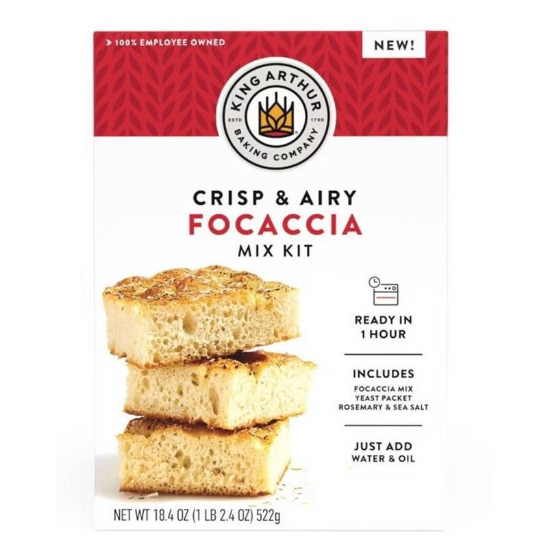 slide 1 of 3, King Arthur Crisp and Airy Focaccia Mix Kit - 18.4oz, 18.4 oz