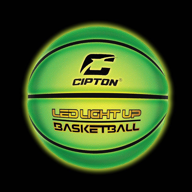 slide 2 of 3, CIPTON LED Rechargeable Basketball: 29.5 in, Green, Ages 5+, 1 ct