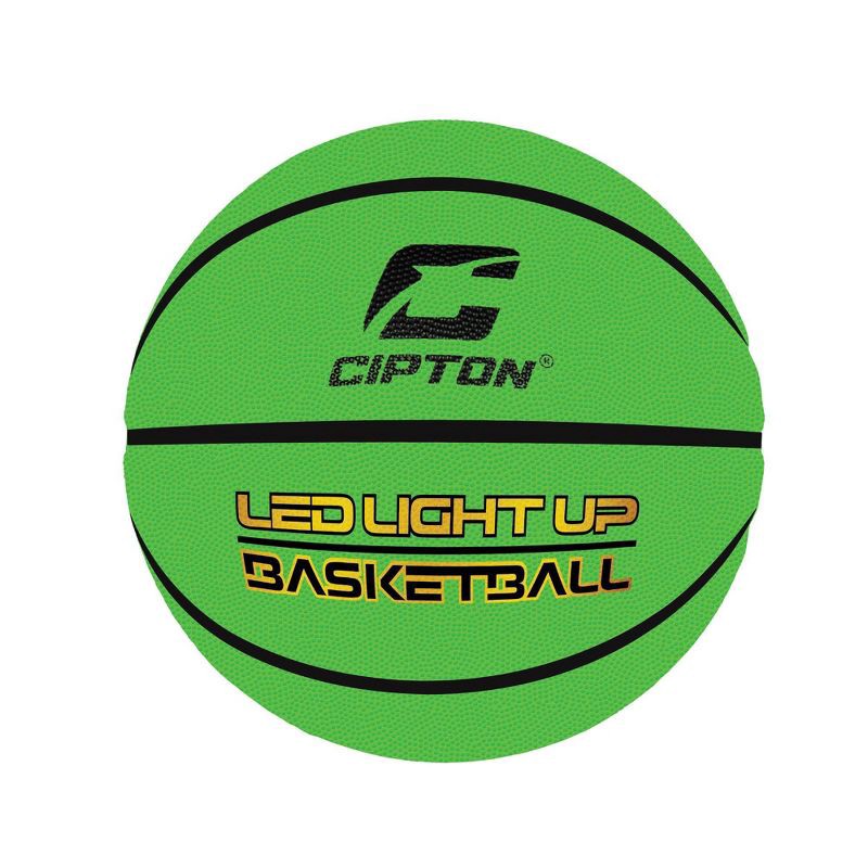 slide 1 of 3, CIPTON LED Rechargeable Basketball: 29.5 in, Green, Ages 5+, 1 ct