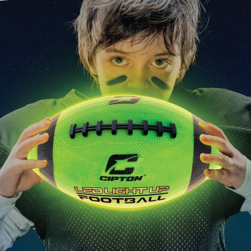 slide 3 of 5, CIPTON LED Rechargeable Football: Sports Ball for Ages 5+ with Rubber Material, 1 ct