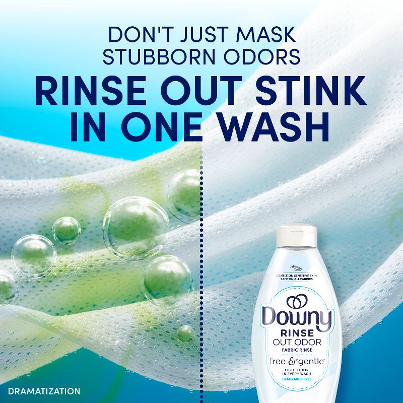slide 2 of 14, Downy Rinse and Refresh - Free & Gentle Unscented - Rinse Out Odors - 25.5 fl oz, 25.5 fl oz