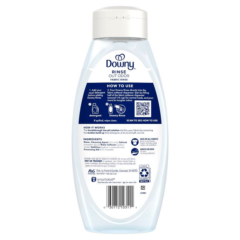 slide 14 of 14, Downy Rinse and Refresh - Free & Gentle Unscented - Rinse Out Odors - 25.5 fl oz, 25.5 fl oz