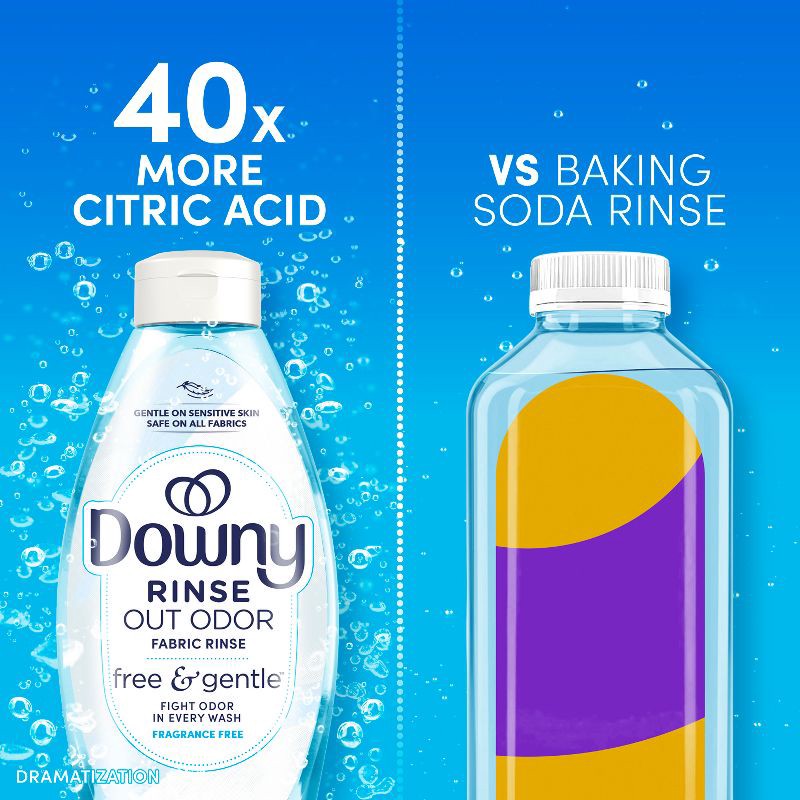 slide 9 of 14, Downy Rinse and Refresh - Free & Gentle Unscented - Rinse Out Odors - 25.5 fl oz, 25.5 fl oz