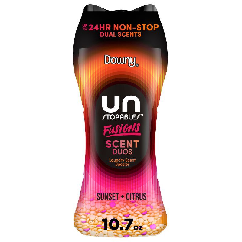 slide 1 of 11, Downy Unstopables Fusions Sunset & Citrus Laundry Additive Beads - 10.7oz, 10.7 oz