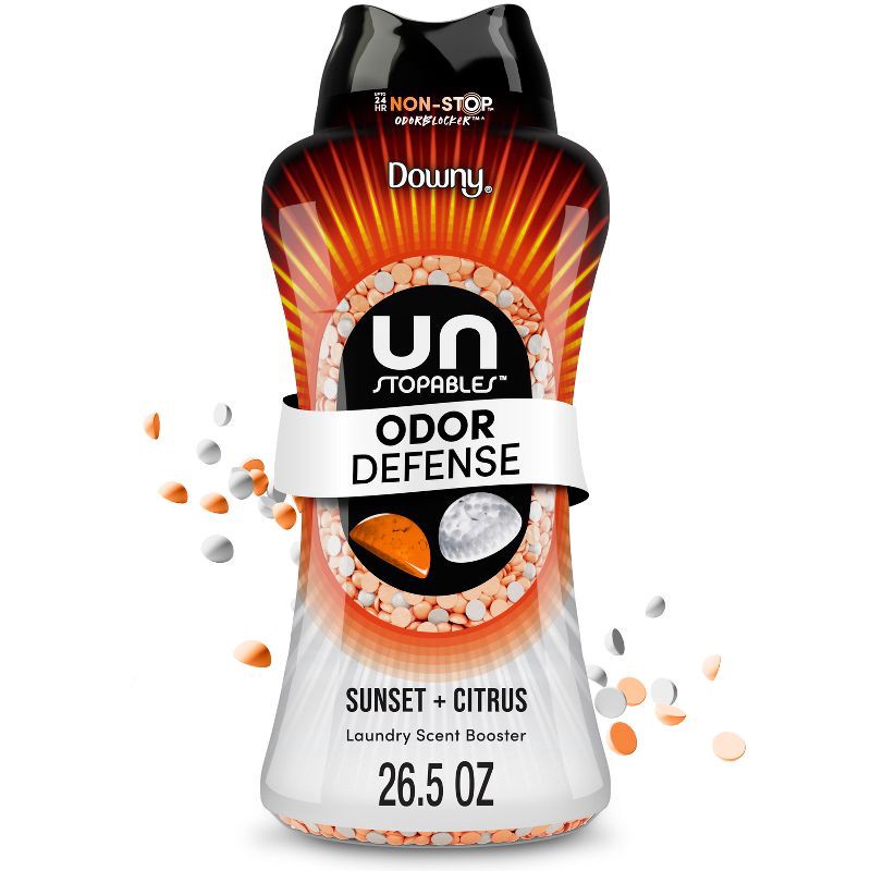 slide 1 of 14, Downy Unstopables Fusions Sunset & Citrus Laundry Additive Beads - 26.5oz: Odor Control, High Efficiency Beads, 26.5 oz