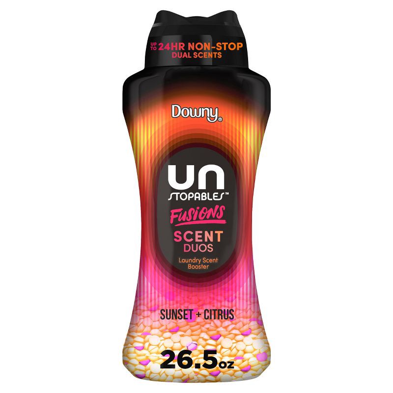 slide 1 of 11, Downy Unstopables Fusions Sunset & Citrus Laundry Additive Beads - 26.5oz, 26.5 oz