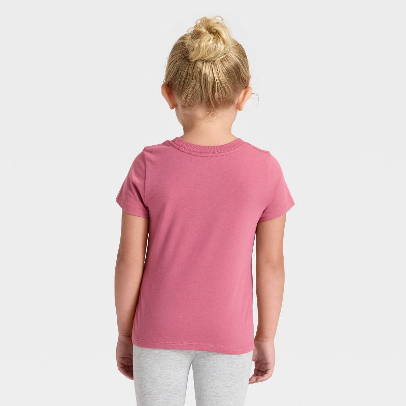 slide 3 of 4, Toddler Girls' Short Sleeve Sister Club Graphic T-Shirt - Cat & Jack™ Rose Pink 18M, 1 ct