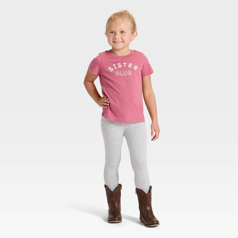 slide 4 of 4, Toddler Girls' Short Sleeve Sister Club Graphic T-Shirt - Cat & Jack™ Rose Pink 3T, 1 ct