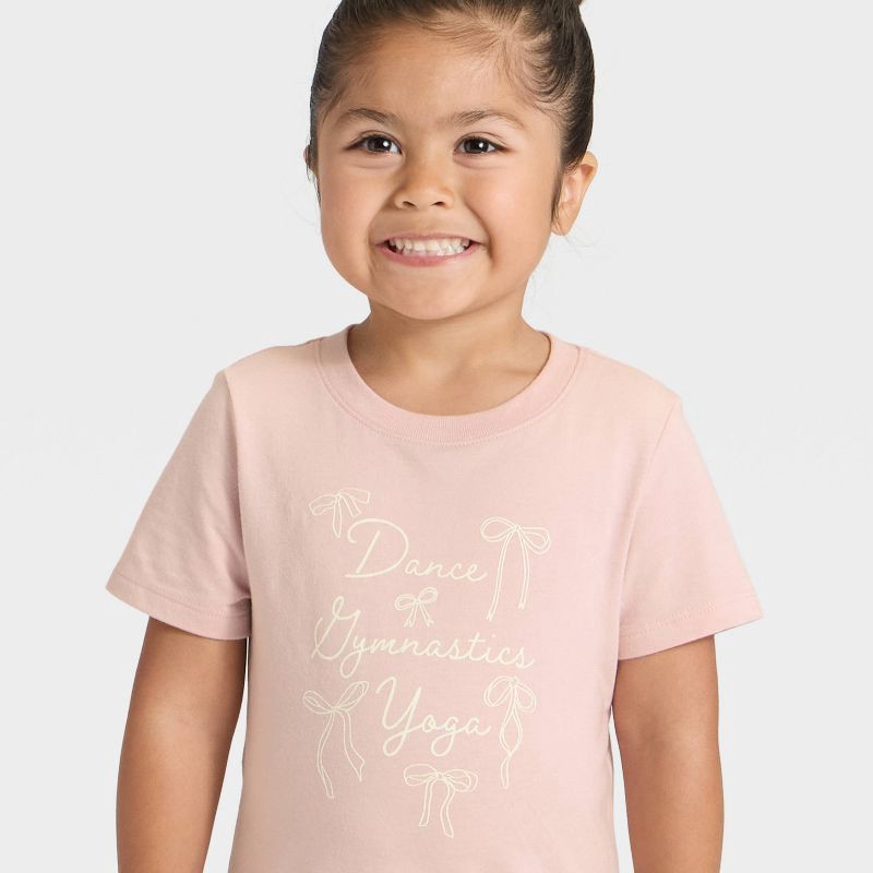 slide 2 of 4, Toddler Girls' Short Sleeve Dance Gymnastics Yoga Graphic T-Shirt - Cat & Jack™ Light Mauve 3T, 1 ct