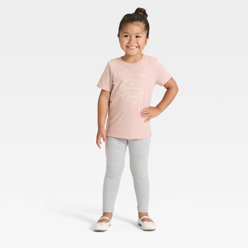slide 4 of 4, Toddler Girls' Short Sleeve Dance Gymnastics Yoga Graphic T-Shirt - Cat & Jack™ Light Mauve 3T, 1 ct
