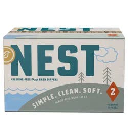 Nest Diapers Nest Chlorine-Free Baby Diapers - Fragrance Free, Gentle for Sensitive Skin - Size 2 (72ct)