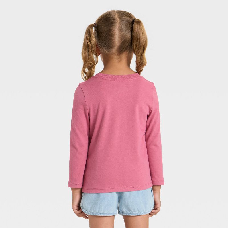 slide 3 of 4, Toddler Girls' Long Sleeve Sister Club Graphic Shirt - Cat & Jack™ Rose Pink 2T, 1 ct
