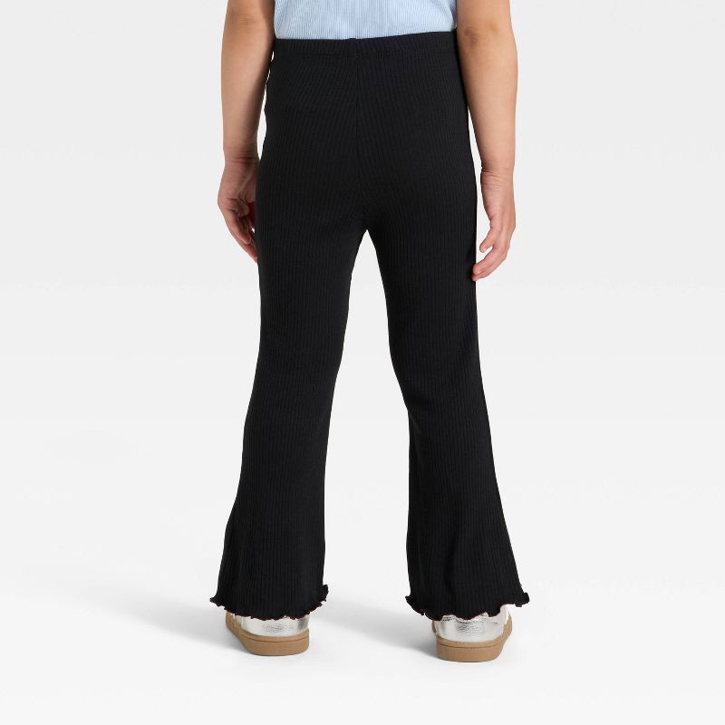 slide 2 of 3, Toddler Girls' Ribbed Flare Leggings - Cat & Jack™ Black 4T, 1 ct