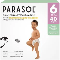 Parasol Chlorine-Free Diapers with RashShield Protection - Size 6 - 40ct