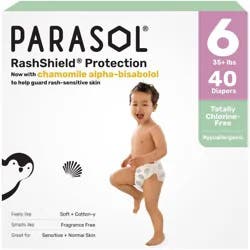 Parasol Chlorine-Free Diapers with RashShield Protection - Size 6 - 40ct