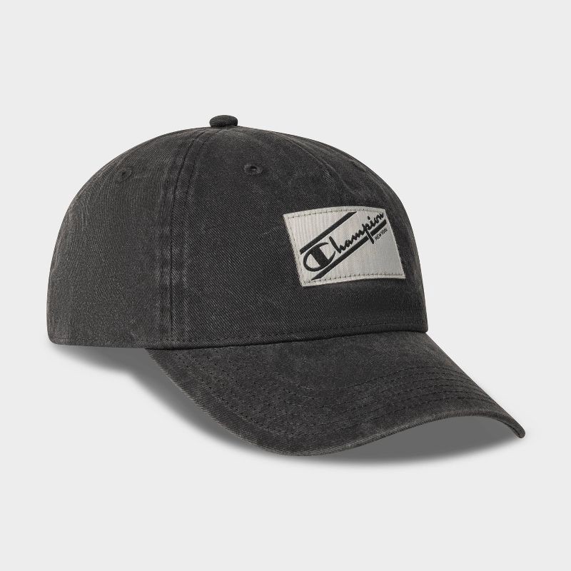 slide 3 of 4, Champion Adult Pigment-Washed Twill Baseball Hat - Black, 1 ct