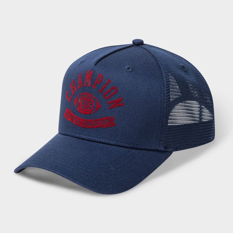 slide 2 of 4, Champion Adult Phys Ed Twill Trucker Hat - Navy, 1 ct