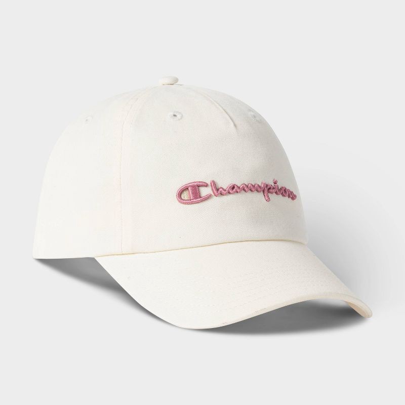 slide 3 of 4, Champion Adult Script Twill Baseball Hat - Cream, 1 ct