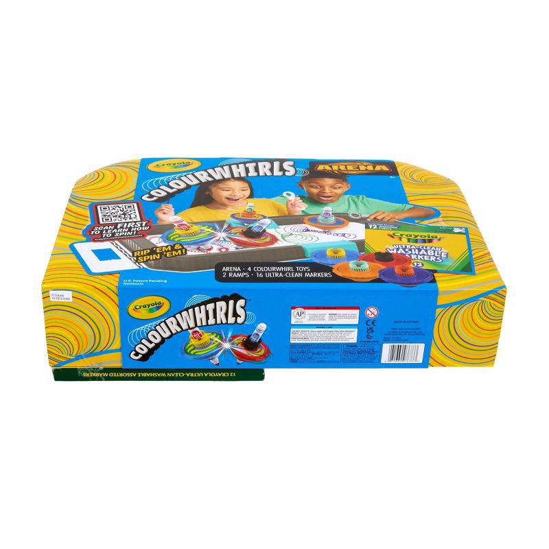 slide 4 of 5, Crayola Colourwhirls Battle Arena Art Game, 4ct, Battling Spinning Top Toys, Spin Art Craft, Birthday, Holiday and Christmas Gift for Kids, Ages 6+, 4 ct