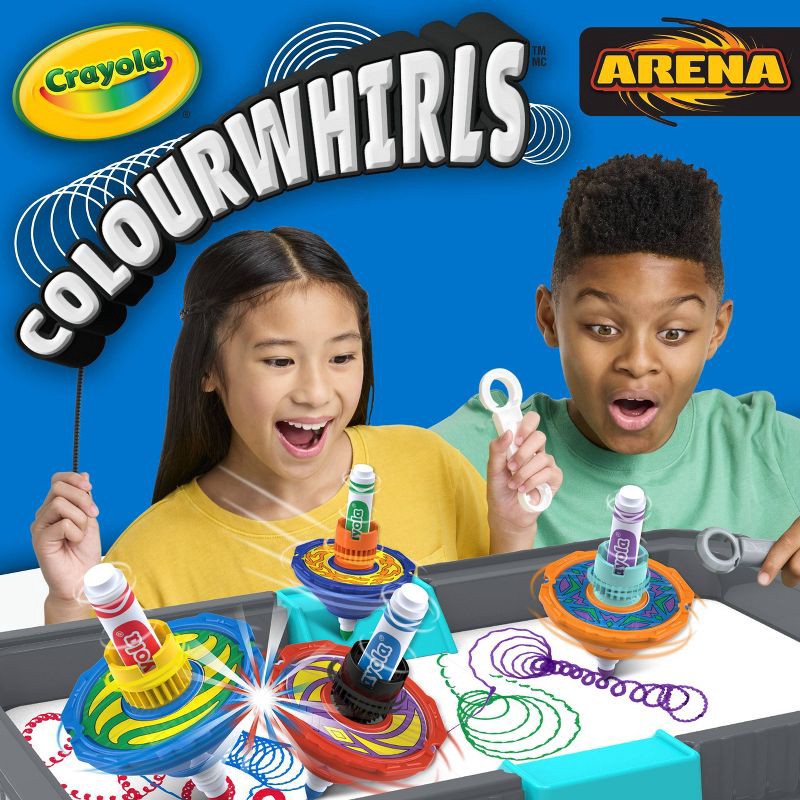 slide 5 of 5, Crayola Colourwhirls Battle Arena Art Game, 4ct, Battling Spinning Top Toys, Spin Art Craft, Birthday, Holiday and Christmas Gift for Kids, Ages 6+, 4 ct