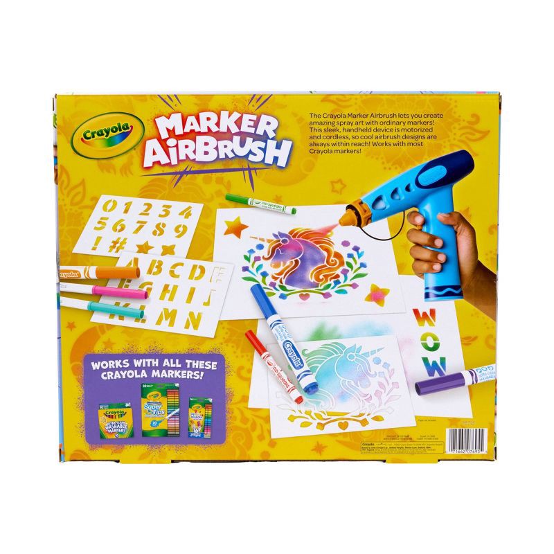 slide 4 of 5, Crayola Marker Airbrush Spray Art Kit, With Markers and Stencils, Holiday Gift for Boys and Girls, DIY Craft Set, Art Toy for Kids, Ages 6+, 1 ct