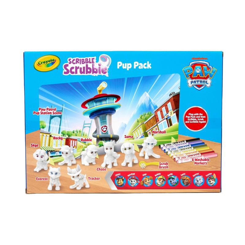 slide 4 of 5, Crayola Scribble Scrubbie PAW Patrol Pup Pack, 8ct, PAW Patrol Figurines, Color and Wash Toy for Boys and Girls, Holiday and Christmas Gift, 3+, 8 ct
