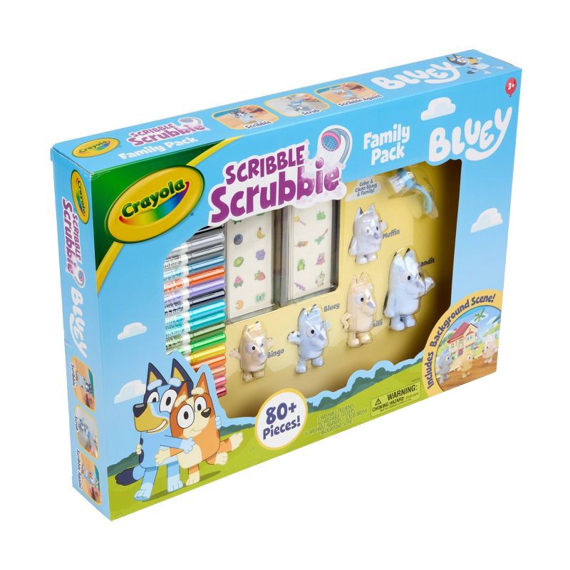 slide 2 of 6, Crayola Scribble Scrubbie 80pc Bluey Family Pack Gift, 80 ct