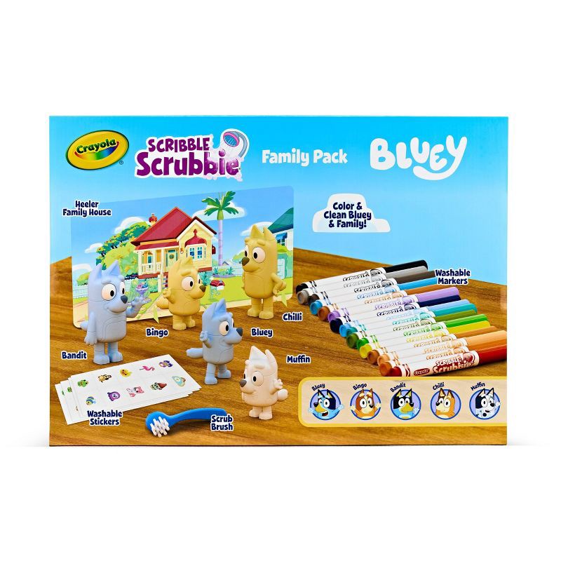 slide 5 of 6, Crayola Scribble Scrubbie 80pc Bluey Family Pack Gift, 80 ct