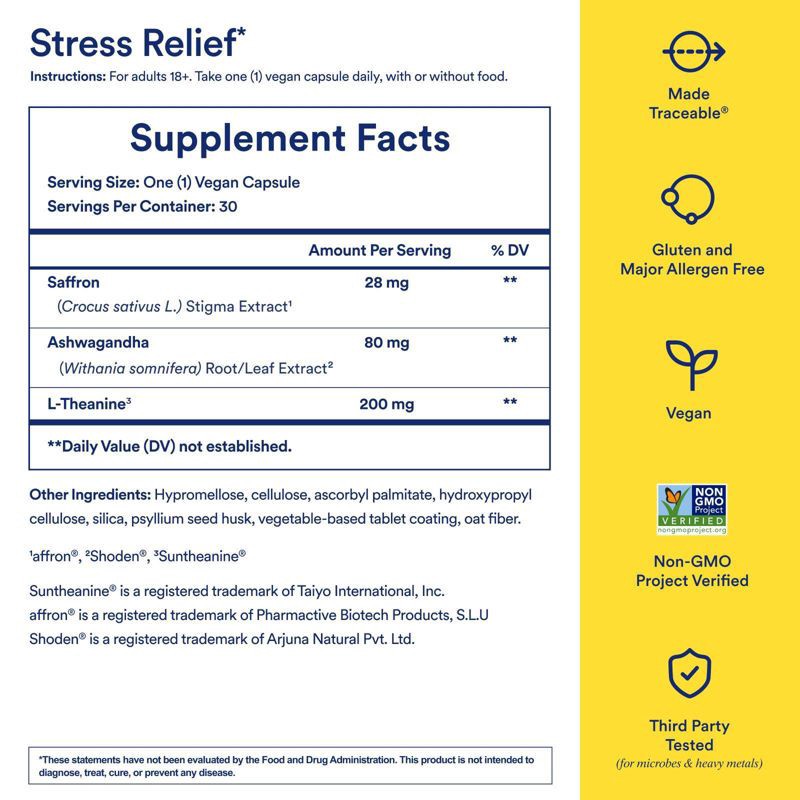 slide 6 of 7, Ritual Stress Relief Vegan Dietary Supplements Capsule - 30ct, 30 ct