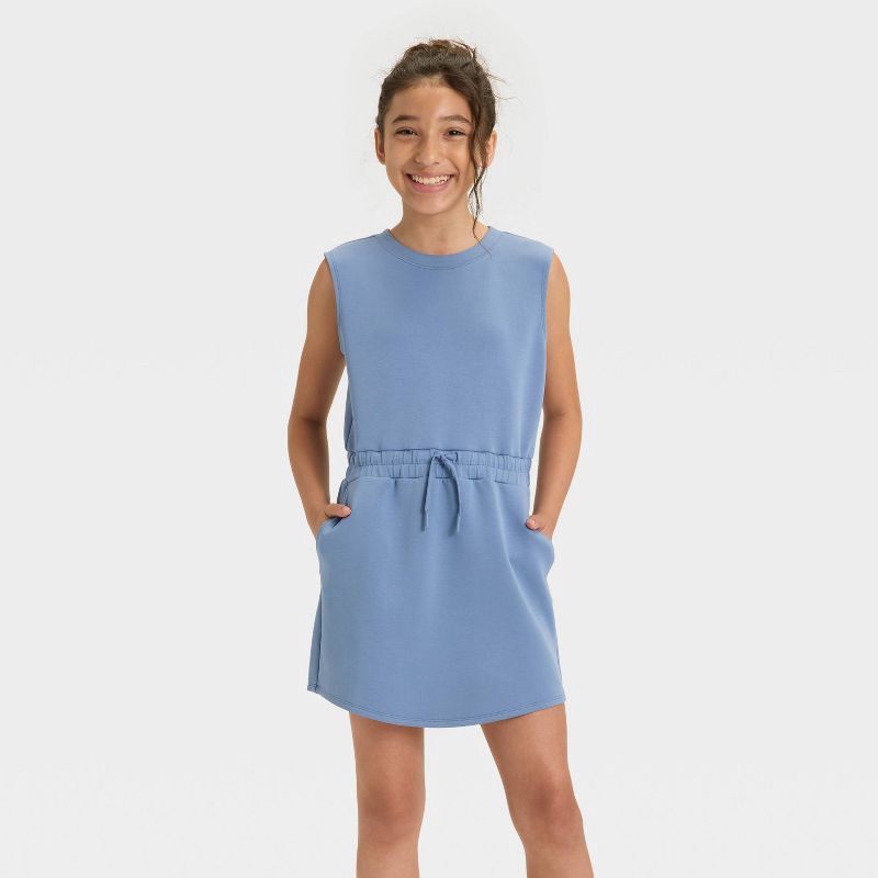 slide 1 of 3, Girls' Airy Sleek Dress - All In Motion™ Slate Blue XL, 1 ct