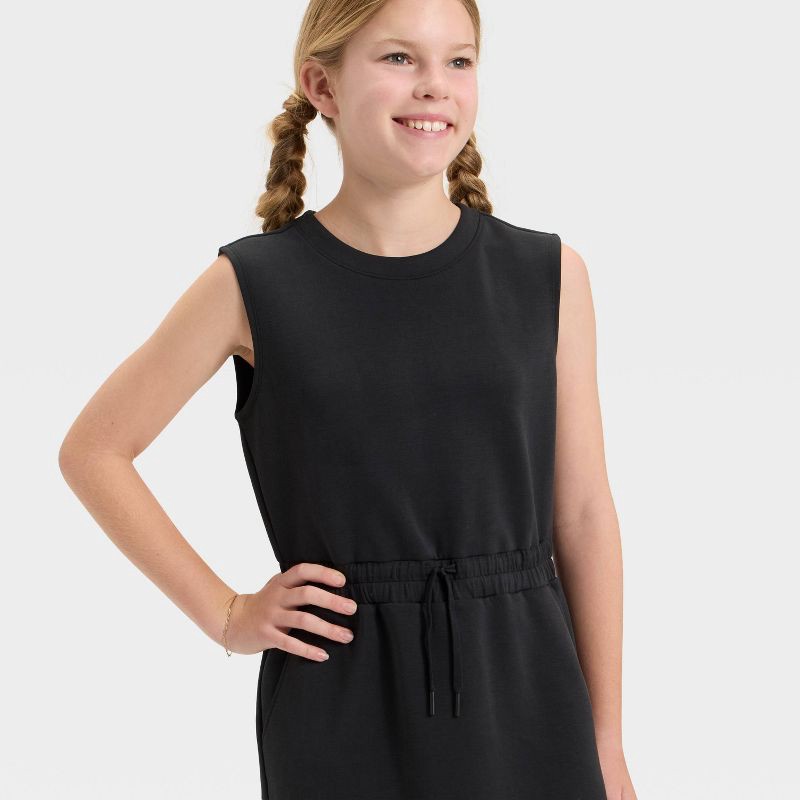 slide 3 of 3, Girls' Airy Sleek Dress - All In Motion™ Black XL, 1 ct