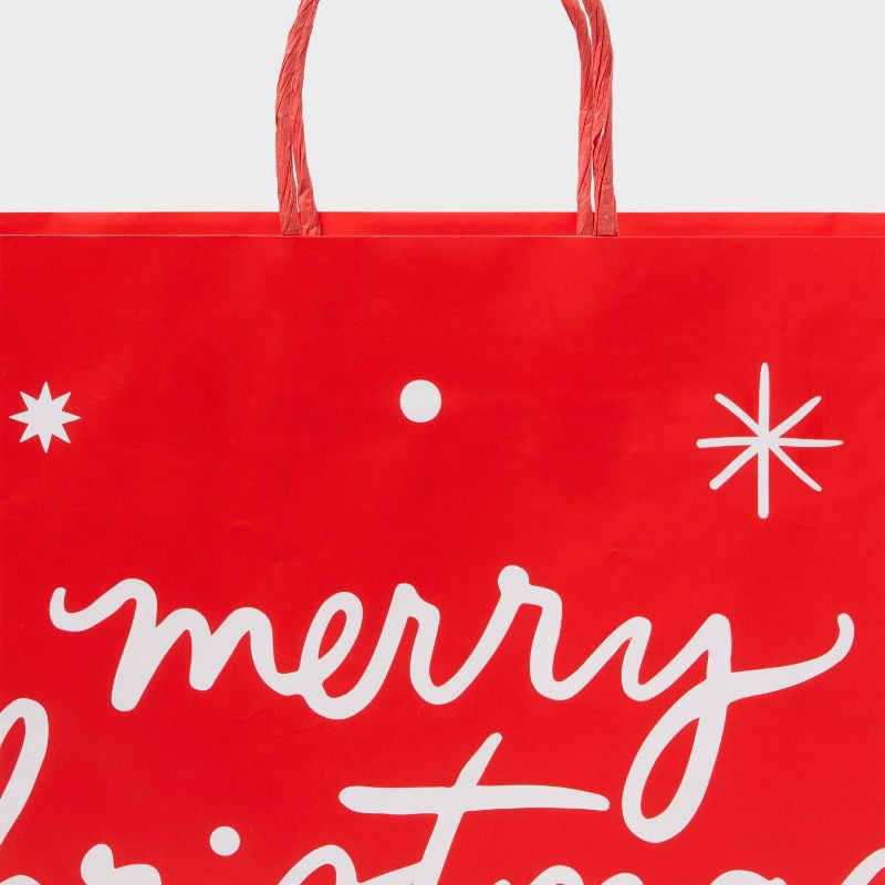 slide 3 of 3, XL 'Merry Christmas' Gift Bag Red/White - Spritz™, 1 ct
