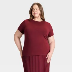 Women's Short Sleeve T-Shirt - A New Day™ Maroon XXL