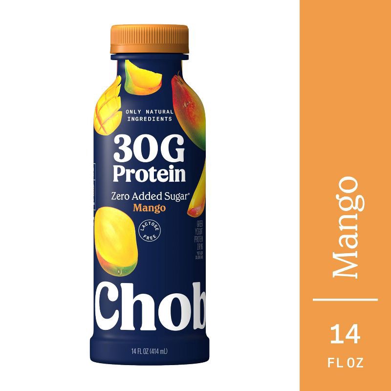 slide 7 of 9, Chobani 30g Protein Mango Greek Probiotic Yogurt Drink - 14 fl oz, 30 gram, 14 fl oz