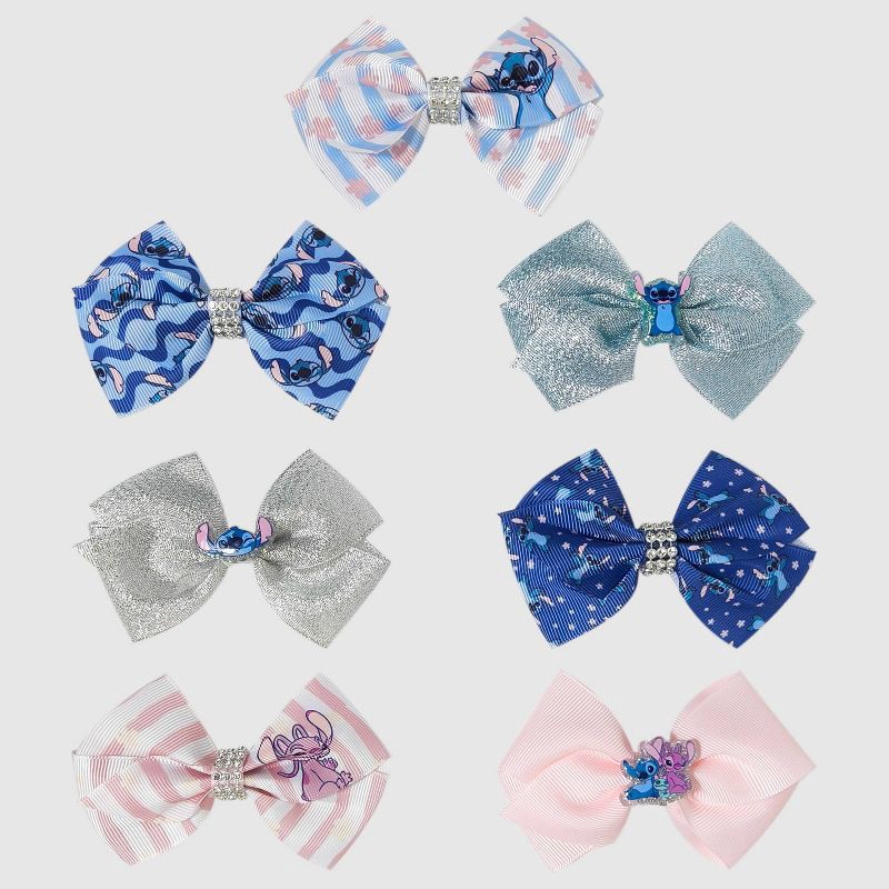 slide 2 of 3, Girls' Lilo & Stitch 7pk Hair Bow Set, 7 ct
