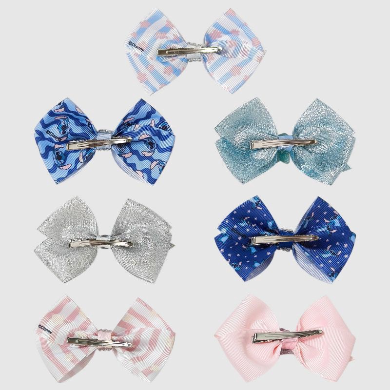 slide 3 of 3, Girls' Lilo & Stitch 7pk Hair Bow Set, 7 ct