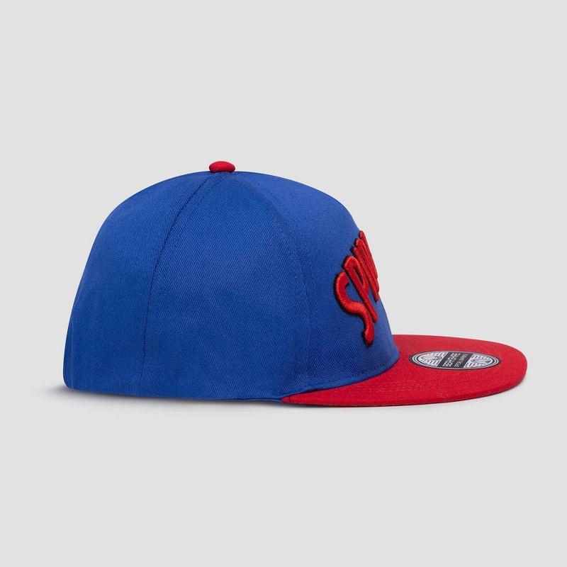 slide 2 of 3, Boys' Spider-Man Flat Brim Baseball Hat - Blue, 1 ct
