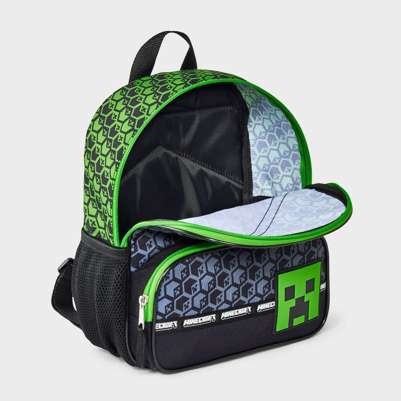 slide 3 of 4, Boys' Minecraft 11" Mini Backpack - Black/Green, 1 ct