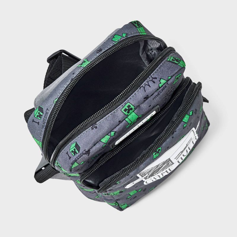 slide 3 of 4, Boys' Minecraft Gaming Sling Pack Pouch - Gray/Green, 1 ct