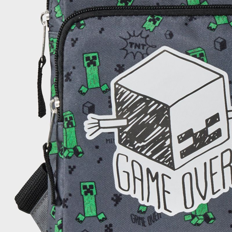 slide 4 of 4, Boys' Minecraft Gaming Sling Pack Pouch - Gray/Green, 1 ct