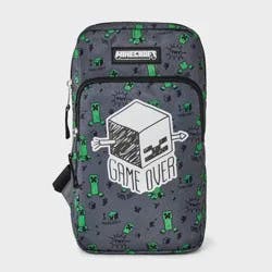 Boys' Minecraft Gaming Sling Pack Pouch - Gray/Green