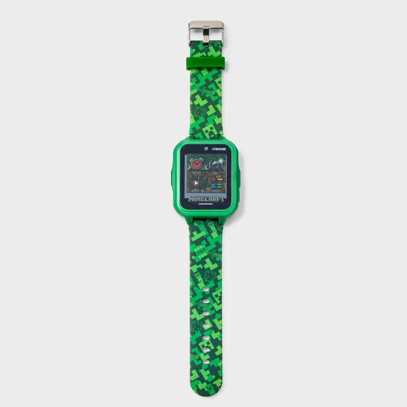 slide 2 of 3, Boys' Minecraft Light Up Interactive Watch - Green, 1 ct