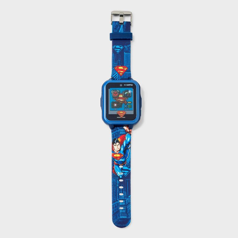 slide 2 of 3, Boys' Superman Light Up Interactive Watch - Blue, 1 ct